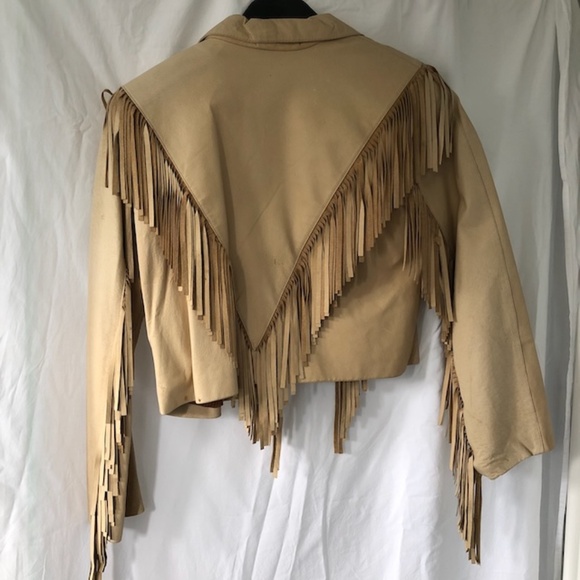 Vintage Leather Tassel Jacket - Tan - Picture 8 of 16